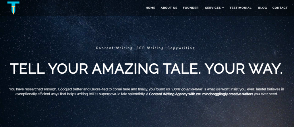 content writing services list
