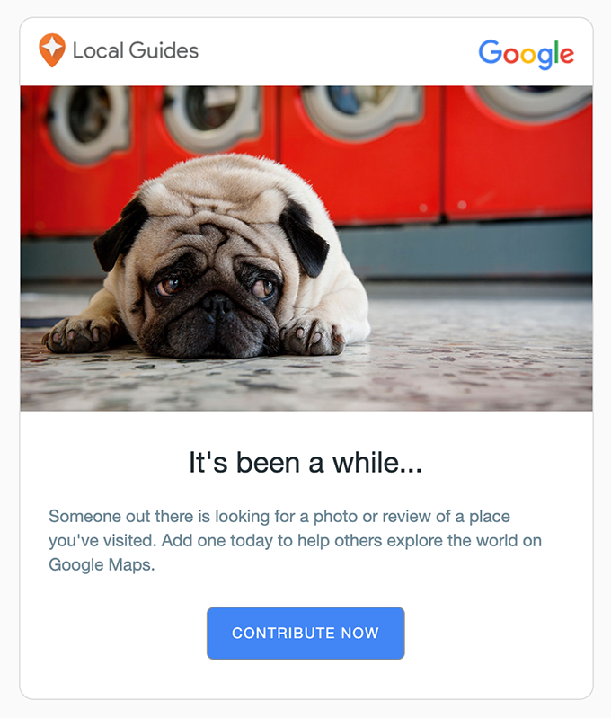 Google re-engagement email example