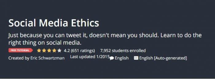 Social media ethics course