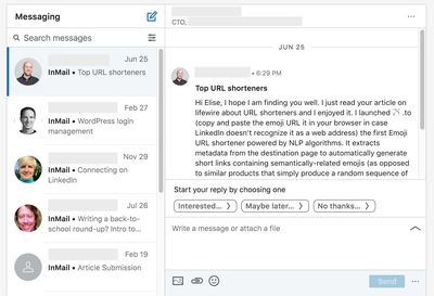 example of a LinkedIn InMail