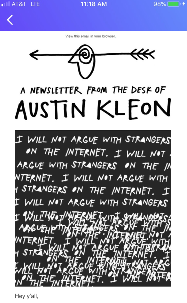 Austin Kleon’s newsletter