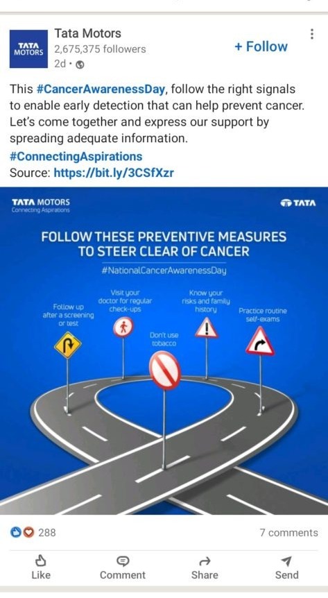 Tata Motors LinkedIn Ad
