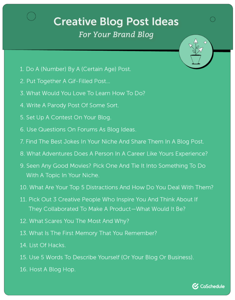 16 creative blog post ideas